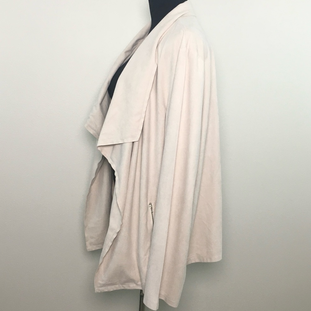 Cream Open Front Waterfall Cardigan - Picture 6 of 10